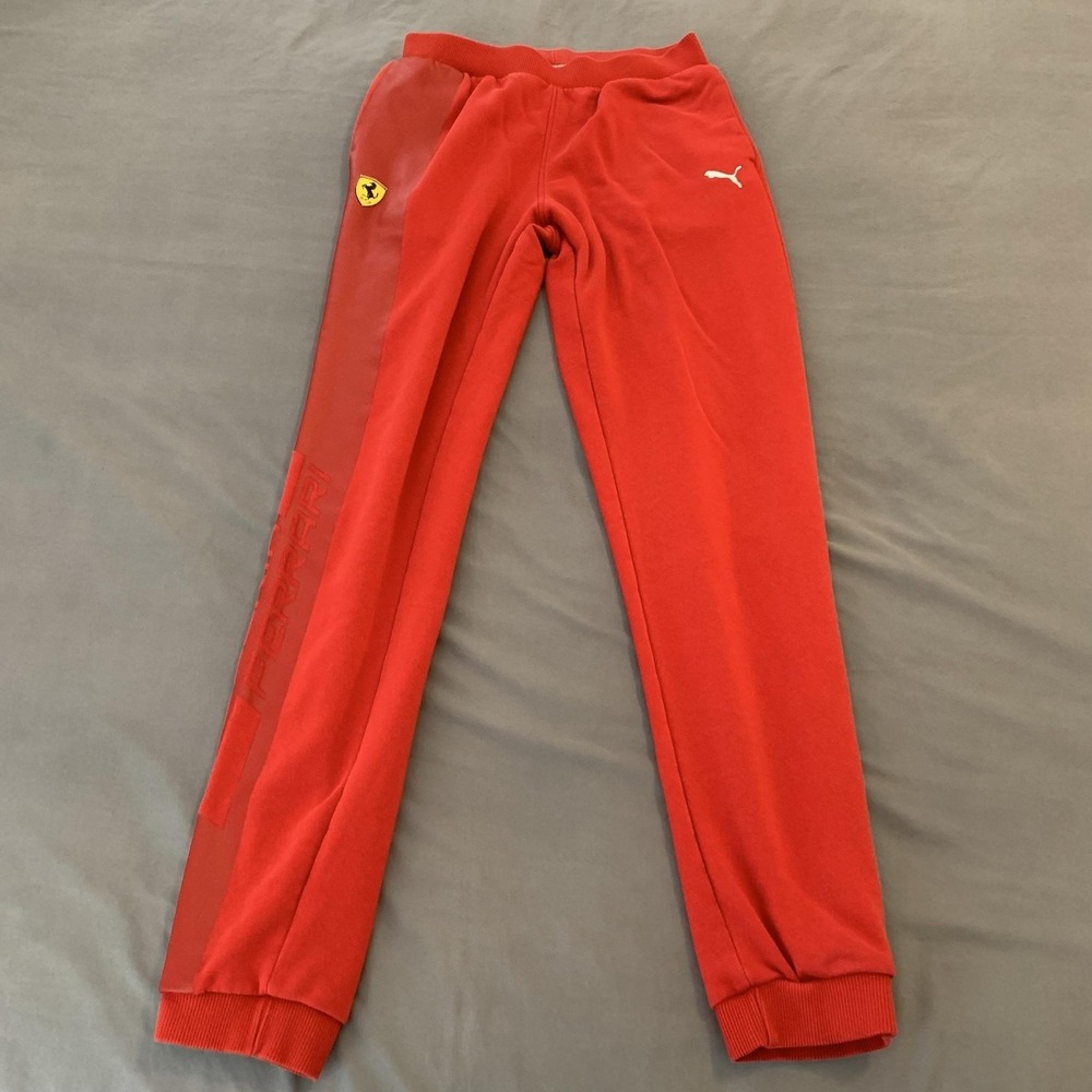 Ferrari Pants Mens Medium Red Racing Formula 1 Puma Sweatpants Joggers Track